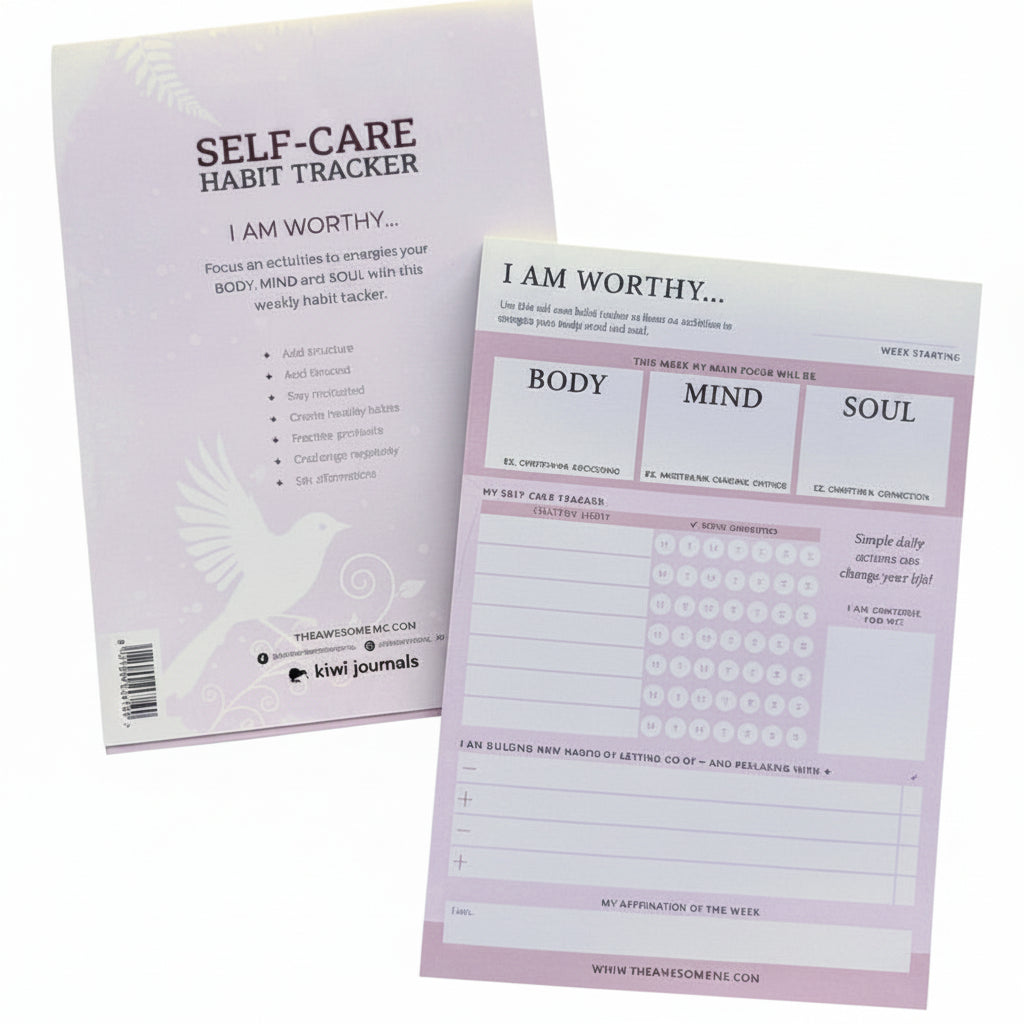 Self-care Habit Tracker - I Am Worthy Notepad