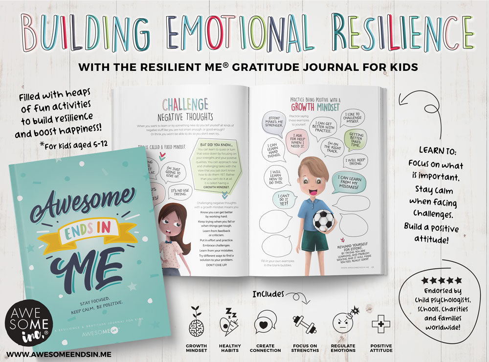 Kids gratitude journal for mental health and resilience 