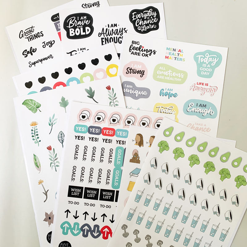 Gratitude and affirmation stickers 